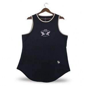 YoungLA 311 Ambitious Club Ringer Tank Top Medium Black Beige Muscle Gym Stringe